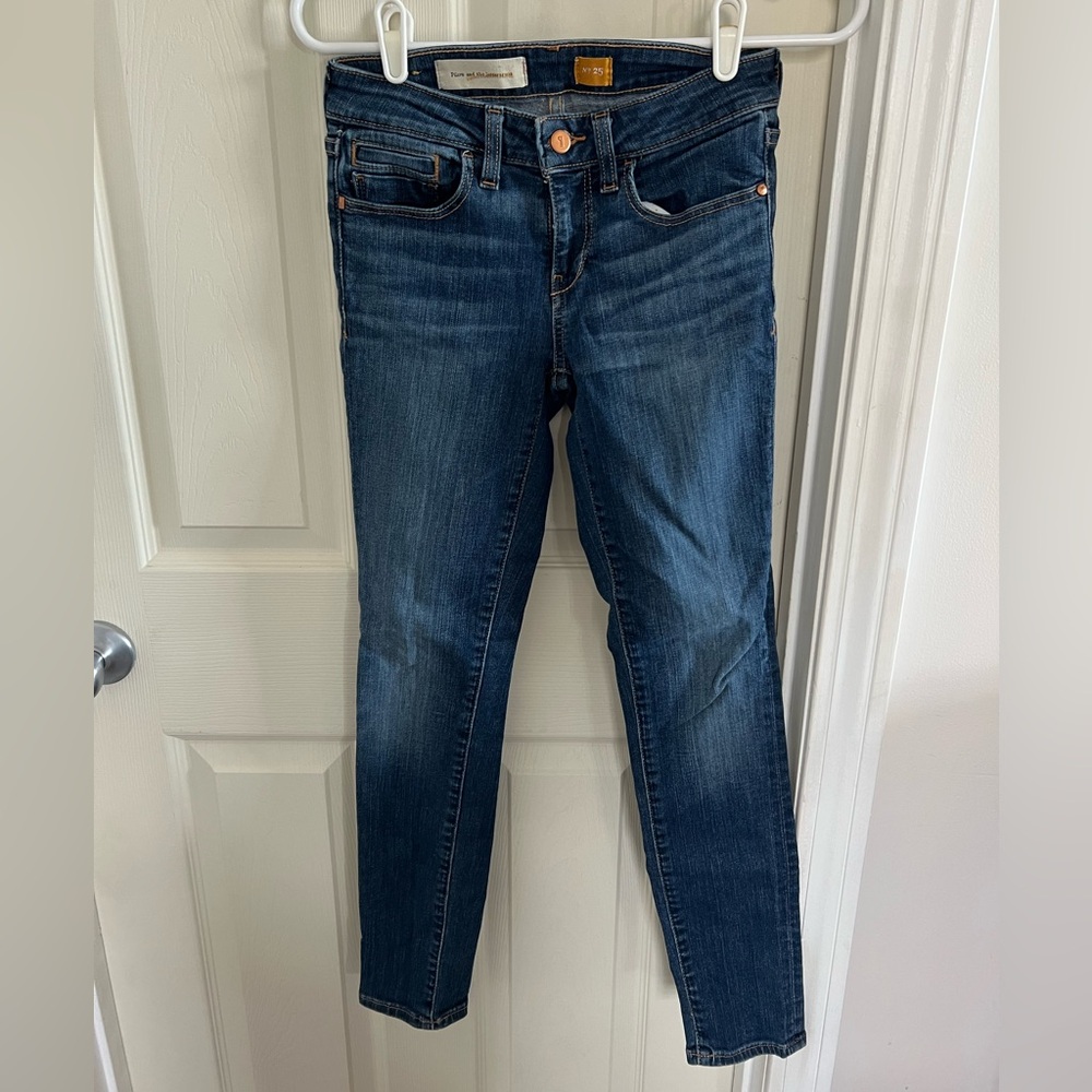 Anthropologie Pilcro and the Letterpress Skinny Jeans Women 25 Medium Wash NWOT